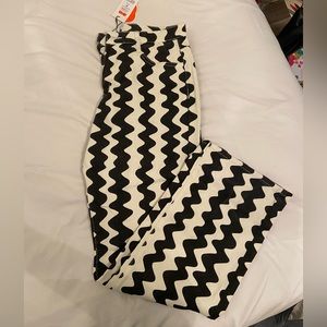 Patterned Wide Leg Trousers